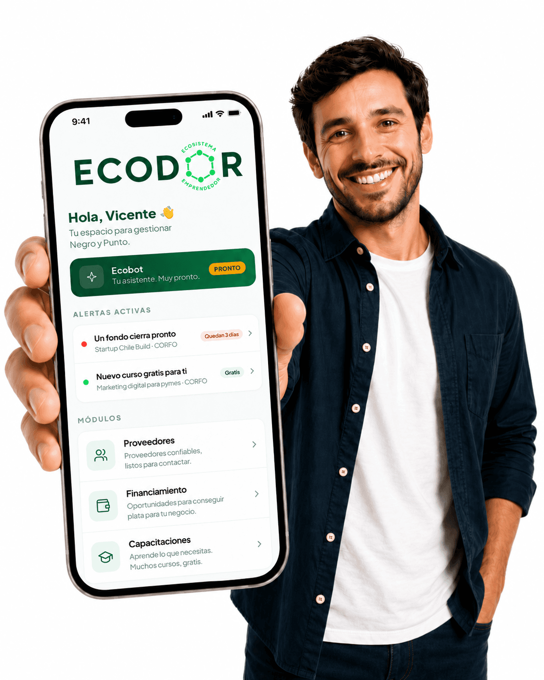 Emprendedor usando Ecodor